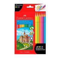 Lapis Cor Faber Castell 12 Cores + 6 Neon 120112+6n