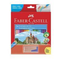 Lapis Cor Faber Castell 24 Cores 120124+1apt C/ Apontador C/