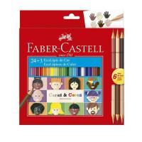 Lapis Cor Faber Castell 24 Cores + 6tons Pele 120124cc