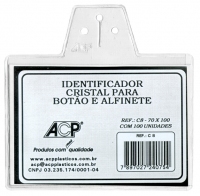 Cracha Identificador Acp C8 Cristal Plastico